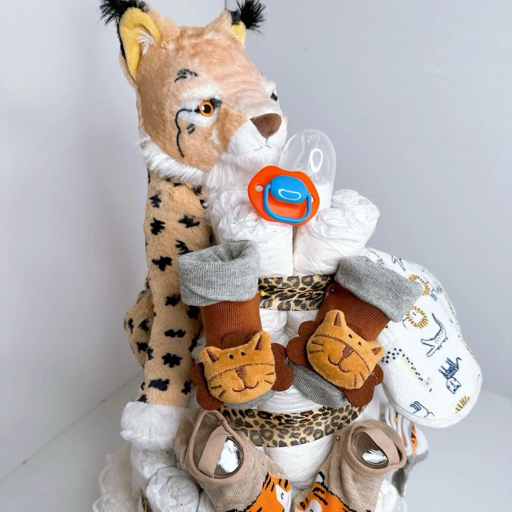 Tiger Diaper Cake, Safari Baby Shower